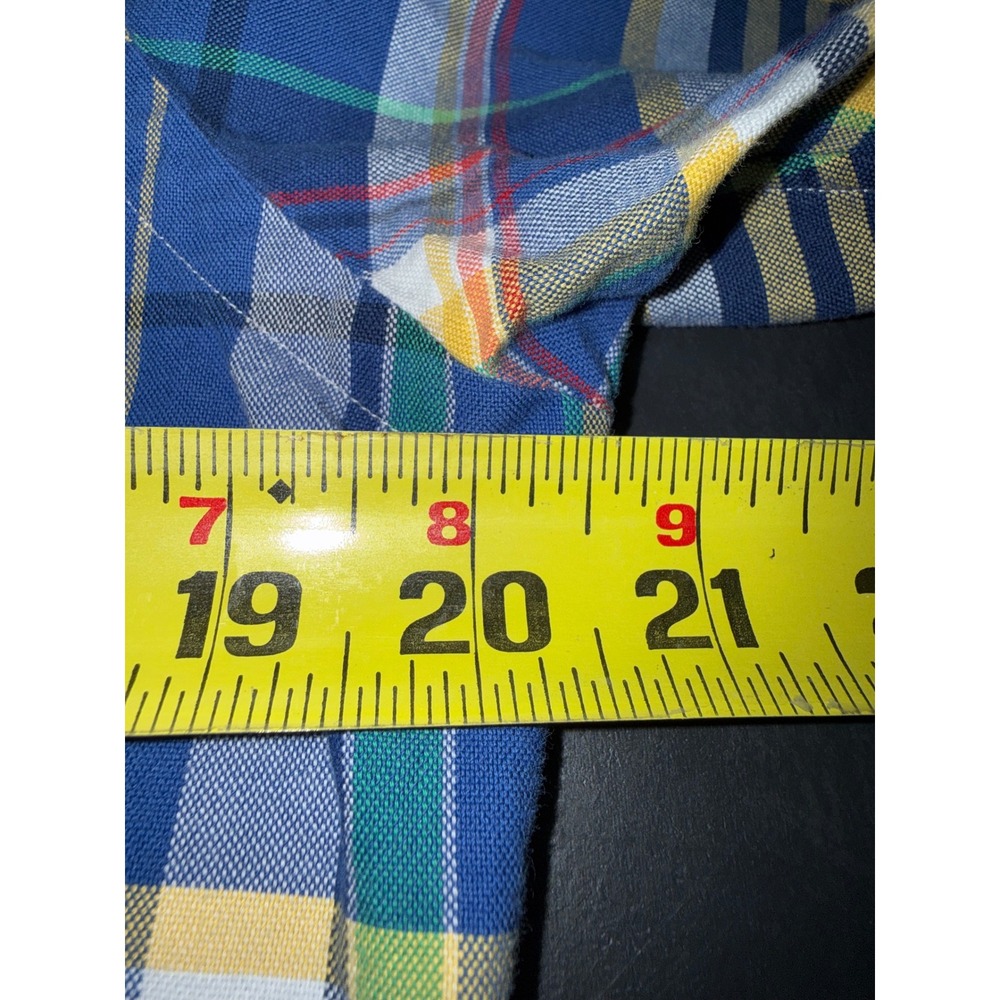 Ralph Lauren Plaid Button Down Shirt Mens S Blue Yellow Long Sleeve Cotton - Picture 7 of 9